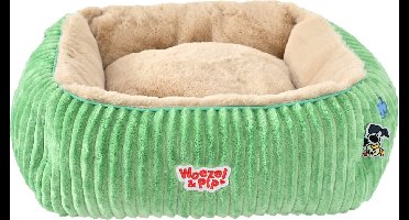 Woezel & Pip divan corduroy vierkant groen 50cm
