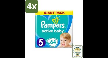 Pampers - Active Baby - Luiers - Maat 5 (11-16 kg) - Zachte Pasvorm - 64 Luiers - Voordeelverpakking - 4 stuks - Babyluiers - Zachte pasvorm