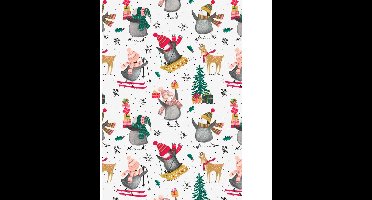 Vedes cadeaupapier kerst 70 cm x 250 m multicolor rol.