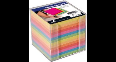 Kangaro memokubus - 9,5x9,5cm - gevuld - 700 vel gekleurd papier - K-6301