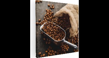 Artaza Canvas Schilderij Zak Koffiebonen - 70x70 - Foto Op Canvas - Canvas Print
