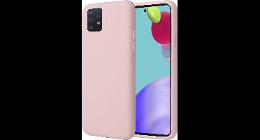 Hoesje geschikt voor Samsung Galaxy A52s - Matte Back Cover Microvezel Siliconen Case Hoes Roze