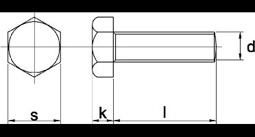 Tapbout Din933 8.8 M8X12Mm Verzinkt - 200 stuks