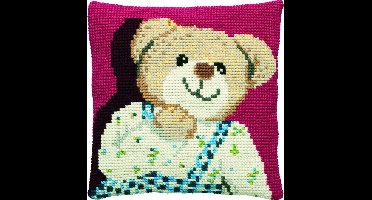 Jongens knuffelbeer Voorbedrukt kruissteekkussen - Pako