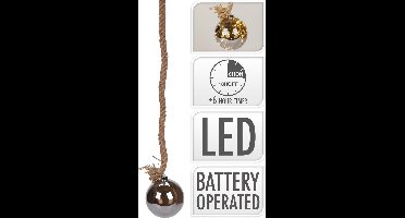 Home&styling - Glazen bal - Ø15cm - 24 LED - touw 100cm - met timer