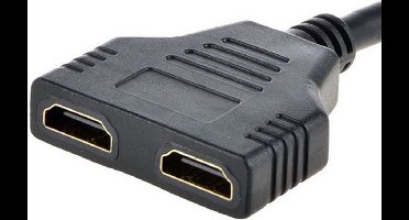 HDMI splitter / 1x IN naar 2x UIT / 1x male naar 2x female / Ondersteunt tot 1080p