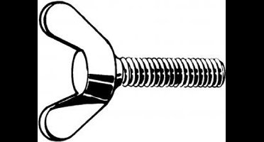 Vleugelschroef Din316 M5X16 Elvz - 200 stuks