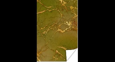 Poster Marmer - Goud - Groen - Chic - 20x30 cm