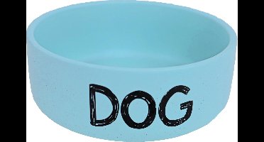 Boon eetbak steen DOG mat mintblauw, 19 cm.