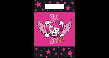 Uitdeelzakjes Pink Pirate Girl - 8 stuks