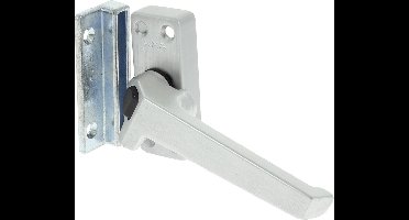 AXA Raamsluiting (model 3308) Geslepen Aluminium: met drukknop en nok rechts - inclusief opbouwsluitkom