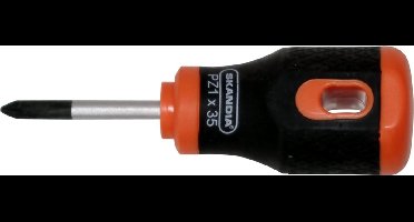 Skandia schroevendraaier stubby Pozidrive kruiskop PZ1, 35/90 mm