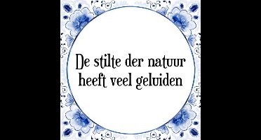 Tegeltje met Spreuk (Tegeltjeswijsheid): De stilte der natuur heeft veel geluiden + Kado verpakking & Plakhanger