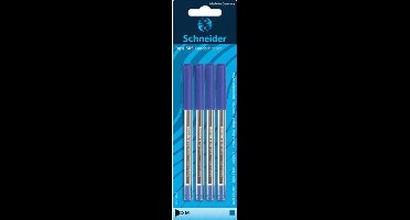 balpen Schneider Tops 505 M blister a 4 stuks blauw doos met 10 stuks