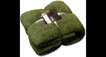 Unique Living Teddy - Fleece - Plaid - 150x200 cm - Avocado Green