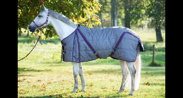 Kerbl Paardendeken Indoor, grijs/rood, 135 cm