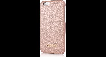 Guess Saffiano Backcover hoesje voor iPhone 6/6S - Rose goud