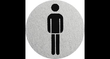Seilflechter Deurbordje heren WC - aluminium - Ø 75 mm - pictogram