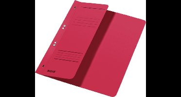 Snelhechtmap Leitz 3740 A4 1/2 voorblad + 2 gaats 250gr karton rood 50ST