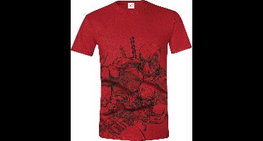 Deadpool Sketch Heren T-shirt - rood - XL