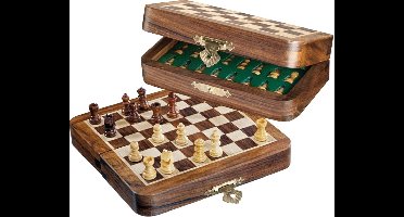 Philos Reis Schaak Kassette Mini - Magnetisch schaakspel van Sheesham hout