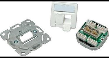 Telegärtner 100022942 Netwerkdoos Inbouw (in muur) Inzet met centraalstuk CAT 6 2 poorten Alpine-wit