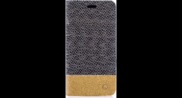 Shop4 - Geschikt voor Samsung Galaxy S10 Plus Hoesje - Book Case Denim en Leer Donker Bruin