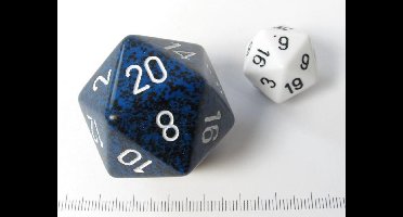 Chessex dobbelsteen, 34 mm 20-zijdig, Speckled Stealth
