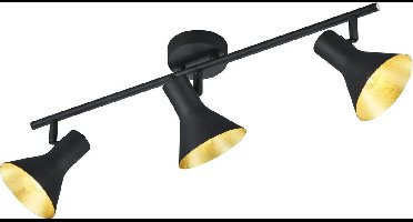 REALITY Nina - Plafond spot - 3 lichts - H 190 mm - zwart