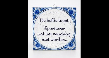 Tegels delfts blauw - De koffie loopt