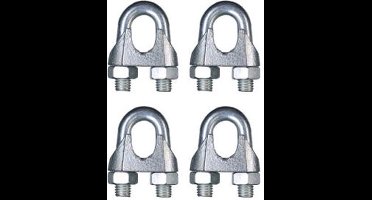 Touwklem Verzinkt voor Ø10-12mm touw - (4 stuks)