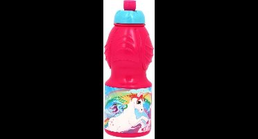 Unicorn drinkfles - waterfles - roos - 400 ml