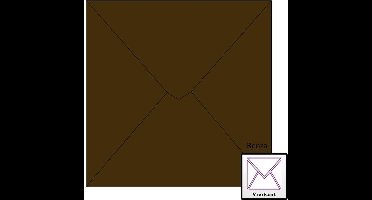 Benza Wenskaart Enveloppen - Vierkant 14 x 14 cm - Bruin - 100 stuks