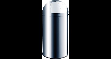 HELIT Metalen afvalbak klapdeksel - 50 liter - Metaal - RVS - dxh 360x745 mm