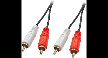 LINDY 35661 Cinch Audio Aansluitkabel [2x Cinch-stekker - 2x Cinch-stekker] 2.00 m Zwart