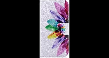 Shop4 - Geschikt voor Huawei P Smart Plus Hoesje - Wallet Case Gekleurde Bloem