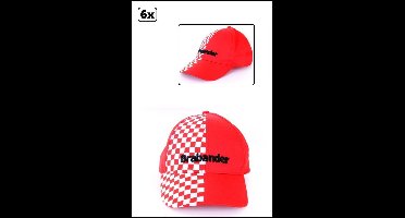 6x Pet Brabander rood wit geblokt