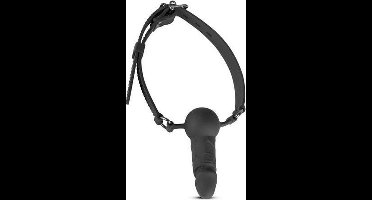 EasyToys Siliconen Gag Met Realistische Penis - Vergrendelbare gesp - Met penis - Zwart