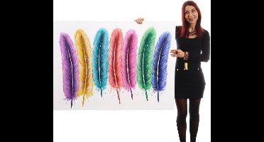 Handgeschilderde Olieverf schilderij Veren