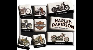 Harley Davidson Model Chart - Magneet set met 9 Magneten