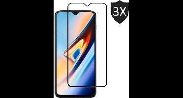 3x Screenprotector geschikt voor OnePlus 6T | Full Screen Cover Volledig Beeld | Tempered Glass - van iCall
