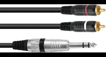 OMNITRONIC Adaptercable Jack stereo/2xRCA 1.5m