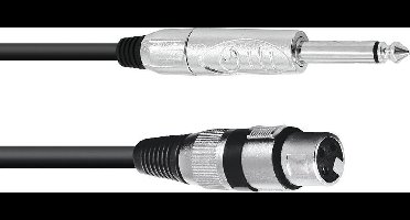 Omnitronic 3022516M XLR Adapterkabel [1x XLR-bus 3-polig - 1x Jackplug male 6,3 mm (mono)] 2.00 m Zwart