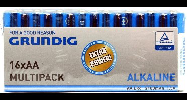 Grundig alkaline batterijen AA - 16 stuks - extra power