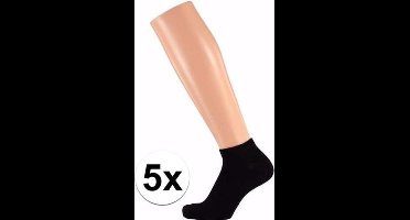5 Paar zwarte dames sneakersokken/enkelsokken maat 36-41 - Kledingaccessoires - Lage sokken - Sokken/enkelsokken/sportsokken voor volwassenen