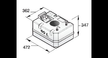 VETUS 40 liter diesel Brandstoftank voor Ø 8mm leiding