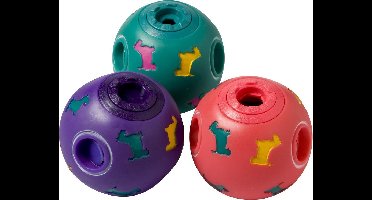 Flamingo hondenspeelgoed – Snackbal Braxton Ø11cm – vulbare snackbal met verstelbare opening – interactief hondenspeelgoed met geluid