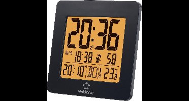 Renkforce 1383425 Wekker Zendergestuurd Zwart Alarmtijden: 2