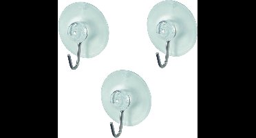 Benson Zuignap met Haak Set - Transparant - Ø 30 mm - 12 delig