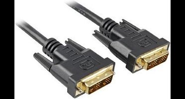 Sharkoon 5m DVI-D to DVI-D (18+1) DVI kabel Zwart